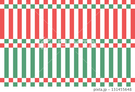 赤と緑のサーカス風クリスマス背景イラスト 131455648