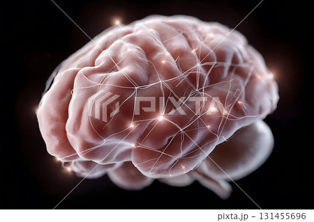 Active Human Brain with Neural Network Connections 131455696