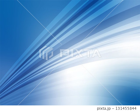 鮮やかな青色のウェーブ抽象背景 131455844