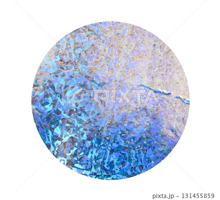 Iridescent Round holographic texture duct sticker with blue shimmer effect and abstract light background reflection, security Iridescent Round holographic texture duct sticker with blue shimmer effect and abstract light background reflection, security 131455859