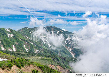 砂防新道から見る別山と大屏風　初夏の白山御前峰登山（黒ボコ岩コース） 131456423