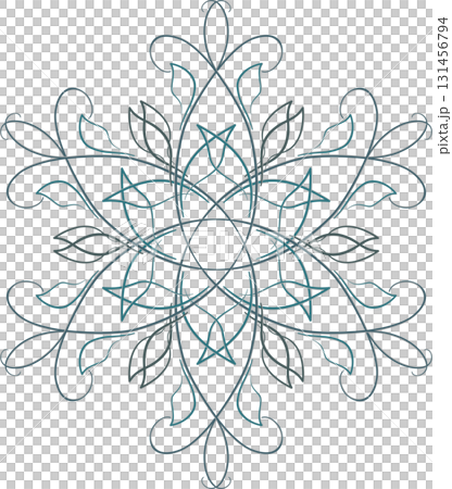 Round celtic floral ornament. Green blue mandala. Fantasy coat of arms of the Druids. Elegant design of swirls and curved lines. Ornamental tattoo Round celtic floral ornament. Green blue mandala. Fantasy coat of arms of the Druids. Elegant design of swirls and curved lines. Ornamental tattoo 131456794