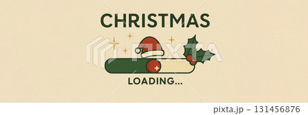 christmas loading with santa hat, generative AI 131456876
