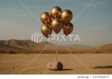 golden balloons celebrate 2026 new year, generative AI 131456877