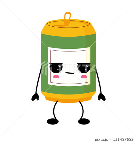 Kawaii soda can cartoon illustration character 131457652