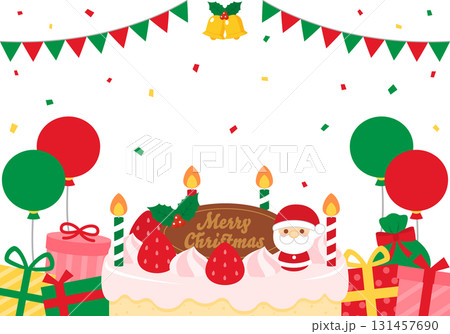 クリスマスケーキとプレゼント 131457690