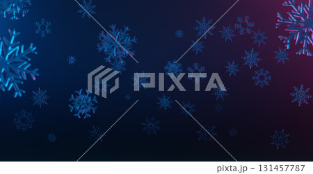 3d rendering falling snowflakes creating festive winter holiday background 131457787