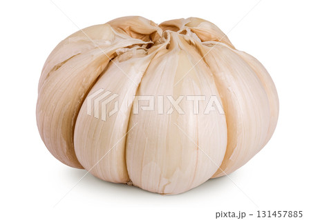 unpeeled whole garlic isolated on white background close up 131457885