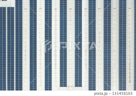 Solar panel on industrial building. 131458103