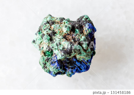 unpolished azurite and malachite mineral on white unpolished azurite and malachite mineral on white 131458186