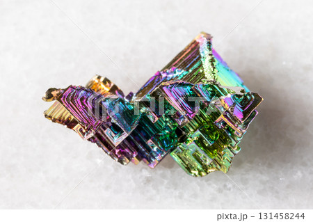 rough grown bismuth crystals mineral on white 131458244