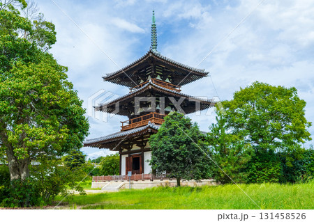 奈良県斑鳩町 法起寺の三重塔 奈良県斑鳩町 法起寺の三重塔 131458526
