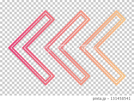 漸層向左 V 型箭頭 131458541