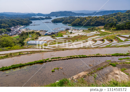 《佐賀県》大浦の棚田・伊万里湾をのぞむ田園風景 131458572