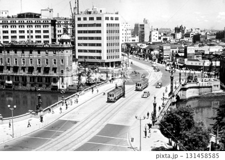 古写真　1956年　東京　日本橋のパノラマ 131458585