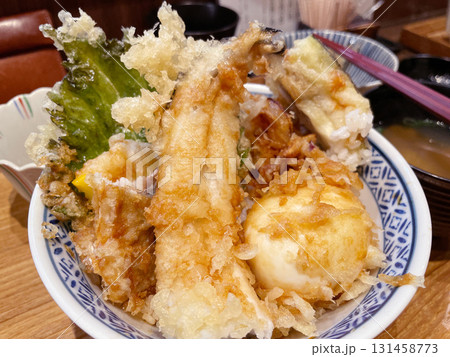 野菜と穴子と海老の天丼 131458773