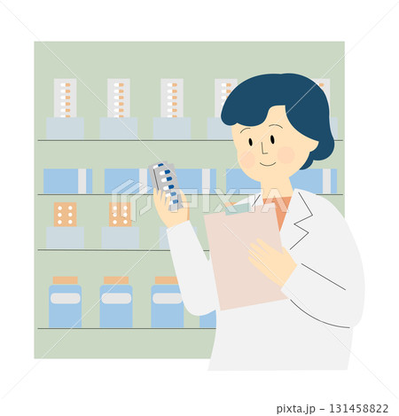 調剤業務をおこなう薬剤師 調剤業務をおこなう薬剤師 131458822