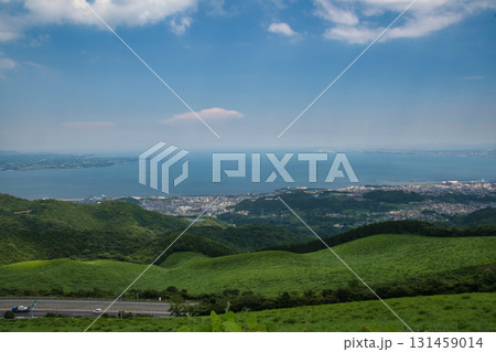 十文字原展望台から望む別府湾の風景 大分県 十文字原展望台から望む別府湾の風景 大分県 131459014