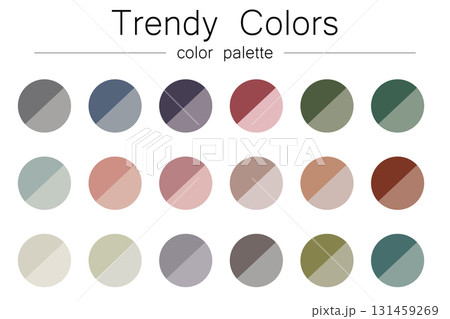 Trendy color palette with pastel shades. Complementary colors collection for design and branding 131459269