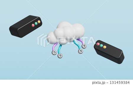 Data Cloud Server Icon. 3D Rendering. 131459384