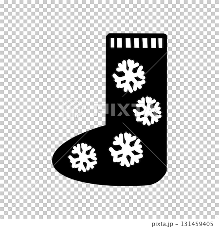 帶有雪花圖案的聖誕襪插圖 帶有雪花圖案的聖誕襪插圖 131459405