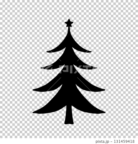 A simple illustration of a Christmas tree decorated with stars and ornaments A simple illustration of a Christmas tree decorated with stars and ornaments 131459418