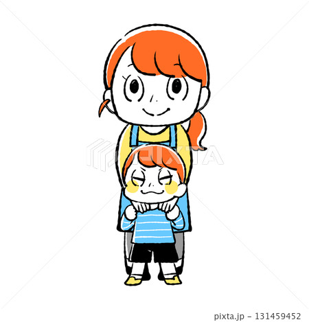 主婦と子どものイラスト 131459452