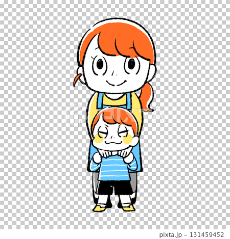 主婦と子どものイラスト 131459452