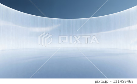 Striped glass-textured wall facade, minimalist space, car advertisement background 131459468