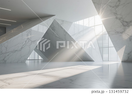The geometric structure of modern architectural interior space composed of marble 131459732