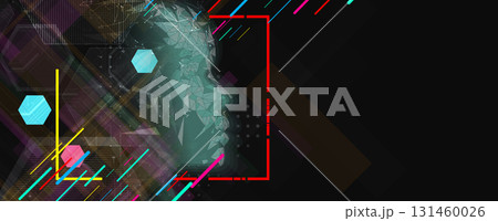 Abstract particles network and artificial intelligence background 131460026