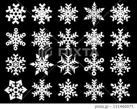 白い雪の結晶のイラストセット 131460075