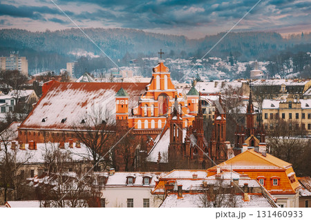 Vilnius Lithuania. Skyline In Winter Day. Rooftop View Vilnius Lithuania. Skyline In Winter Day. Rooftop View 131460933