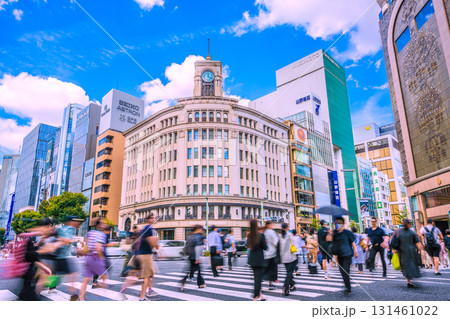 日本の東京都市景観9月24日。東京・銀座。セイコーハウス銀座などを望む 日本の東京都市景観9月24日。東京・銀座。セイコーハウス銀座などを望む 131461022