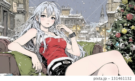 女性のサンタクロース（サンタのコスプレイヤー）