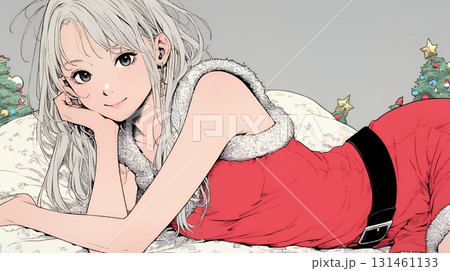 女性のサンタクロース（サンタのコスプレイヤー）