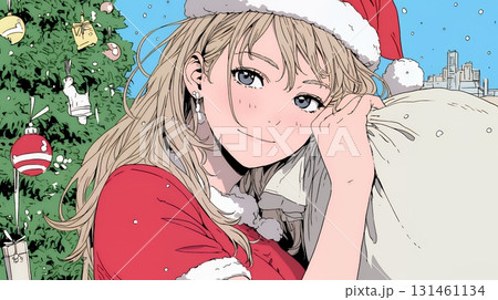 女性のサンタクロース（サンタのコスプレイヤー）