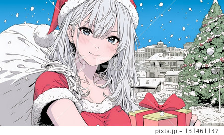 女性のサンタクロース（サンタのコスプレイヤー）