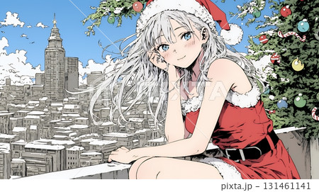 女性のサンタクロース（サンタのコスプレイヤー）