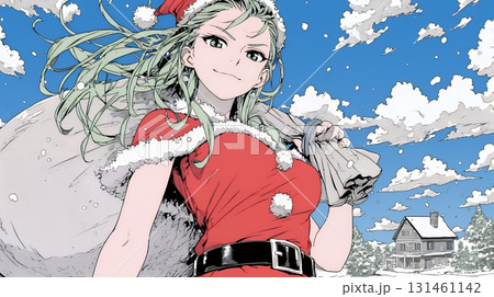 女性のサンタクロース（サンタのコスプレイヤー）