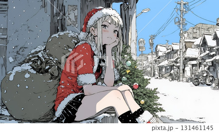 女性のサンタクロース（サンタのコスプレイヤー） 131461145