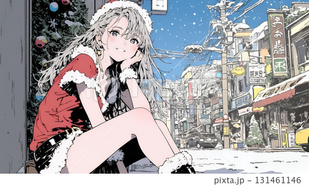 女性のサンタクロース（サンタのコスプレイヤー）