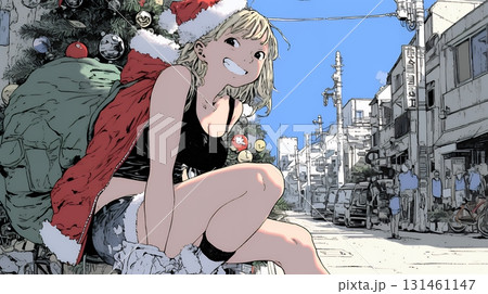 女性のサンタクロース（サンタのコスプレイヤー） 131461147