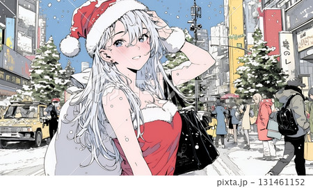 女性のサンタクロース（サンタのコスプレイヤー）