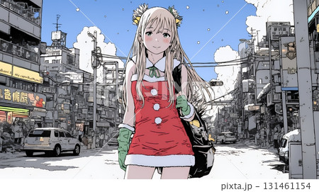 女性のサンタクロース（サンタのコスプレイヤー）