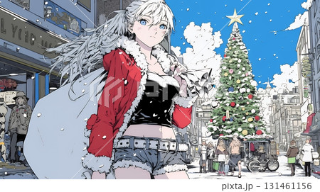 女性のサンタクロース（サンタのコスプレイヤー）