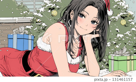 女性のサンタクロース（サンタのコスプレイヤー）