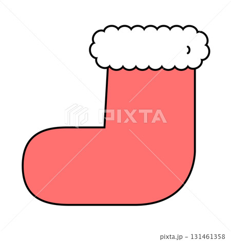 シンプルでかわいいクリスマスブーツのイラスト 131461358
