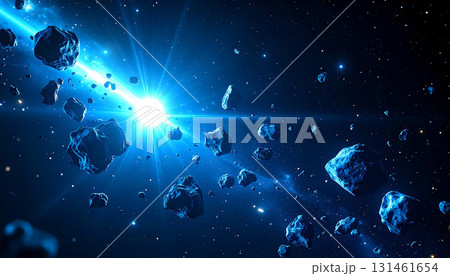 光に包まれた宇宙の岩石群 131461654