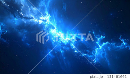宇宙に舞う青い光の星雲 131461661